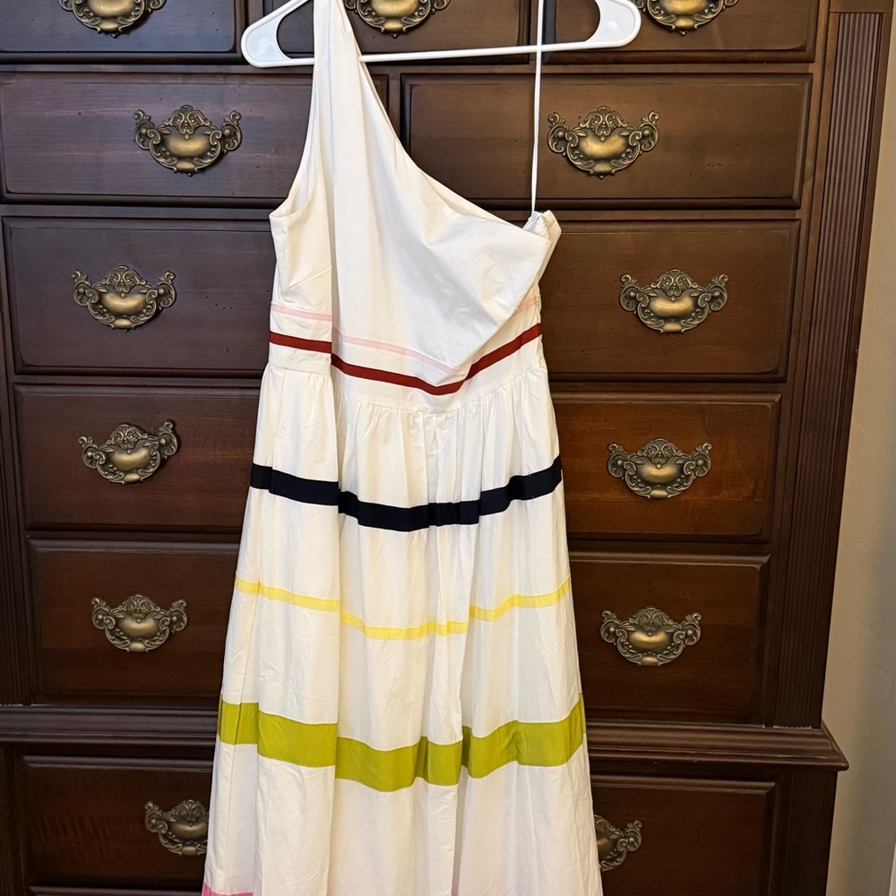 J. Crew White Striped Dress- size 10 - Picture 4 of 6